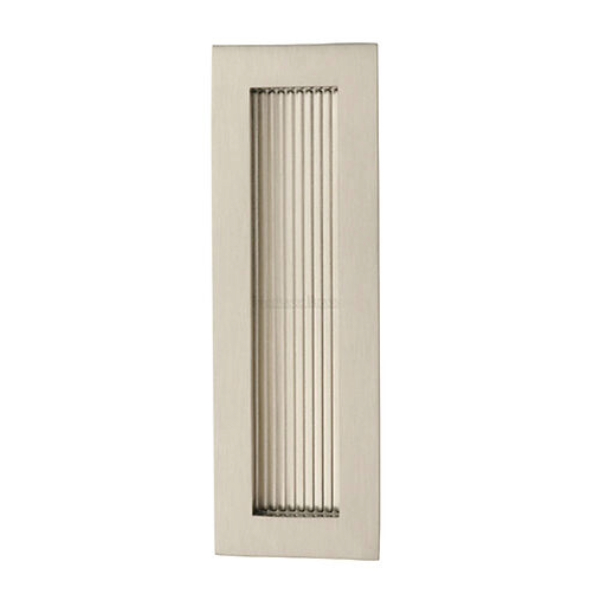 RECTANGULAR FLUSH PULL HANDLE WITH REEDED INNER PATTERN -  POCKET FIXED